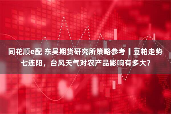 同花顺e配 东吴期货研究所策略参考｜豆粕走势七连阳，台风天气对农产品影响有多大？